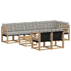 vidaXL Ensemble de canapés d'extérieur 9 pc Blanc et gris clair