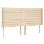 vidaXL Tête de lit avec oreilles Crème 203x16x118/128 cm Tissu