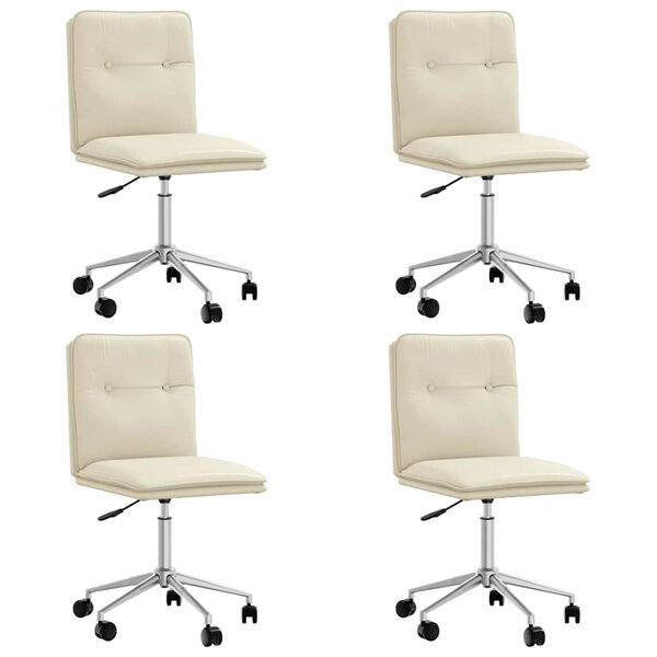 vidaXL Chaises à manger lot de 4 crème similicuir