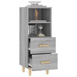 vidaXL Buffet Sonoma gris 34 5x34x90 cm Bois d'ingénierie