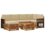 vidaXL Ensemble de canapés d'extérieur 6 pc Naturel