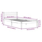 vidaXL Cadre de lit Blanc 220 x 90 cm Bois massif en pin