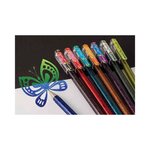 Stylo roller gel hybrid dual metallic glitter pointe moyenne vert x 12 pentel