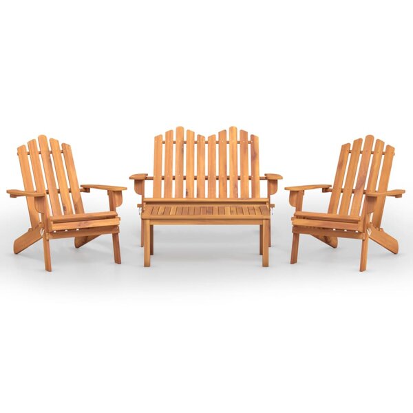 vidaXL Ensemble de salon de jardin Adirondack 4 Pièces bois acacia solide