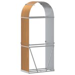 vidaXL Porte-bûches aspect bois 80x45x190 cm acier galvanisé