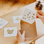 Carte - Colombe Baptême - Doré