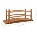 vidaXL Pont de jardin 140x60x60 cm Bois de sapin massif