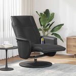 vidaXL Fauteuil inclinable de massage repose-pieds noir similicuir