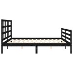 vidaXL Cadre de lit sans matelas noir 200x200 cm bois massif