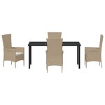 vidaXL Ensemble de salle à manger pour jardin 5 Pièces Beige polyrotin