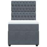 vidaXL Sommier à lattes de lit avec matelas Gris foncé 100x200 cm