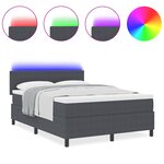 vidaXL Lit Box Spring avec Matelas & LED Gris Anthracite 160x200 cm en Velours Côtelé