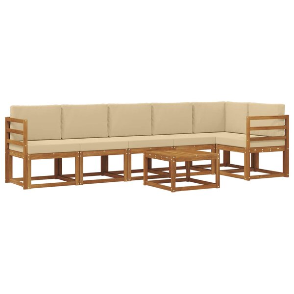 vidaXL Ensemble de canapés d'extérieur 7 Pièces Naturel et Beige