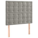 vidaXL Tête de lit à LED Gris clair 90x5x118/128 cm Velours