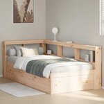 vidaXL Lit bibliothèque sans matelas 90x190 cm bois de pin massif