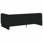 vidaXL Cadre de lit d'angle avec tête de lit Noir 100 x 200 cm tissu
