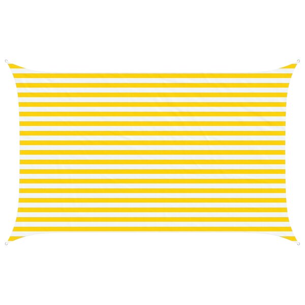 vidaXL Voile d'ombre Jaune et blanc 2 5 x 4 m 100   polyester Oxford