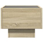 vidaXL Table de chevet avec LED infini chêne sonoma 40x40x30 cm