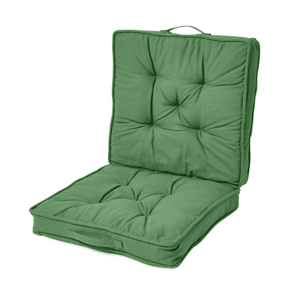 Coussin rehausseur lombaire en coton 50 x 50 cm - Vert foncé - HOMESCAPES