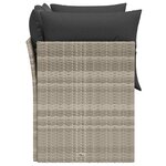 vidaXL Canapé de jardin 2 places et coussins gris clair résine tressée