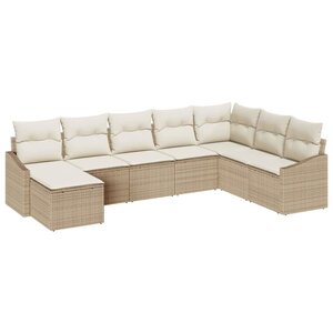 vidaXL Ensemble de salle à manger pour jardin 8 Pièces Beige et crème