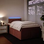 vidaXL Sommier à lattes de lit avec matelas rose 120x190 cm velours