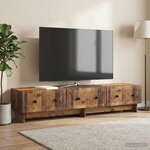 vidaXL Meuble TV 147 x 34 5 x 30 cm Bois ancien Bois d'ingénierie