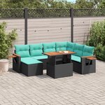 vidaXL Salon de jardin 8 Pièces avec coussins noir résine tressée