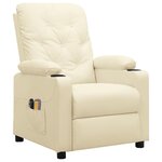 vidaXL Fauteuil de massage électrique Crème Similicuir