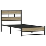 vidaXL Cadre de lit en métal sans matelas chêne sonoma 75x190 cm