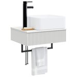 vidaXL Basin de lavage mural Blanc 53 x 35 x 39 cm Bois d'ingénierie