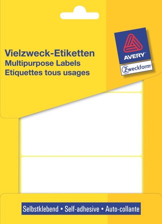 Paquet de 84 étiquettes multi-usages, 98 x 51 mm, blanche avery zweckform