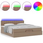 VidaXL Cadre de lit ottoman et matelas cappuccino 200x200cm similicuir