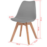 vidaXL Chaises à manger lot de 6 Gris Plastique