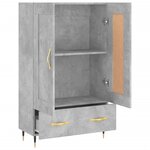 vidaXL Buffet haut gris béton 69 5x31x115 cm bois d'ingénierie