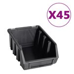 vidaXL Kit de bacs de stockage et panneaux muraux 96 Pièces Rouge et noir