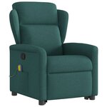 vidaXL Fauteuil inclinable de massage Vert foncé Tissu