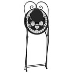 vidaXL Ensemble de bistro mosaïque noir et blanc fer et céramique