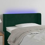 vidaXL Tête de lit à LED Vert foncé 83x16x78/88 cm Velours