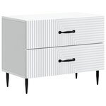 vidaXL Cabinet de chevet Blanc 62 x 34 5 x 47 5 cm Bois d'ingénierie