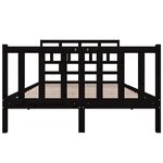 vidaXL Cadre de lit sans matelas noir bois massif 140x190 cm