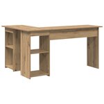 vidaXL Bureau en chêne artisanal Chêne artisanal Panneau de particules