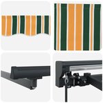 vidaXL Auvent Rétractable Vert et jaune 300x250 cm tissu