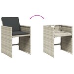 vidaXL Ensemble à manger de jardin 11Pièces avec coussins gris poly rotin
