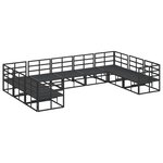 vidaXL Ensemble de canapé de jardin 9 pc Noir Aluminium