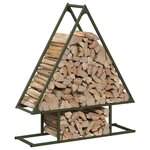 vidaXL Portant de bois chauffage vert olive 80x25x90 cm