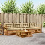 vidaXL Ensemble de canapés d'extérieur 5 Pièces Naturel et Beige