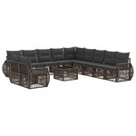 vidaXL Ensemble de canapé de jardin 12 pc Gris et Gris foncé polyrotin