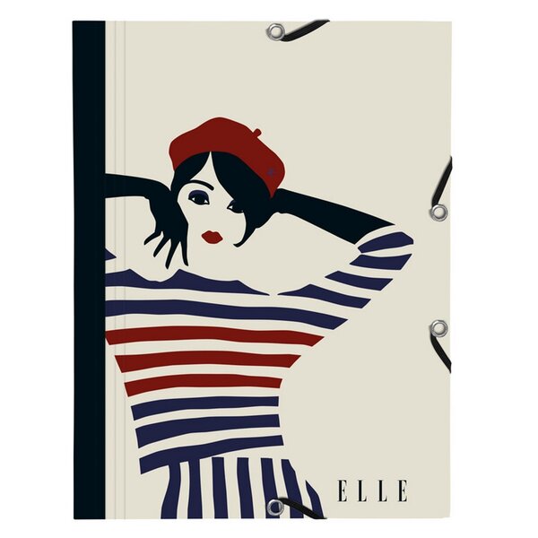 Exacompta : elle - chemise à élastiques 3 rabats - a4 - femme