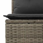 vidaXL Salon de jardin 4 Pièces avec coussins gris résine tressée